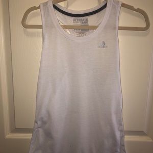 White Adidas Workout Racerback Tank Top